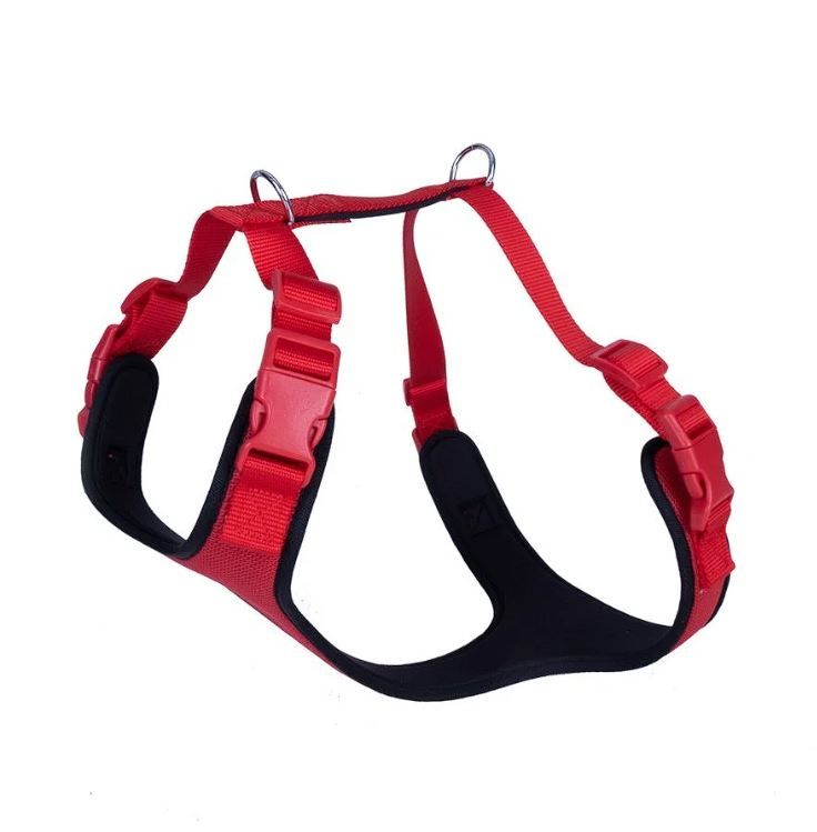 Doggie Havalı Dokumadan El Yapımı Köpek Kırmızı Göğüs Tasması 1,5x35-45 cm
