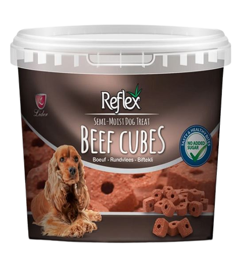 Reflex Semi Moist Dog Treat Beef Cubes - Biftekli Küp Ödül 500 Gr