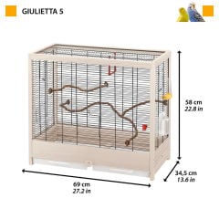 Ferplast Guilietta 5 Kuş Kafesi Siyah Tel