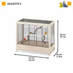 Ferplast Guiletta 4 Kuş Kafesi Siyah 57x30x50cm