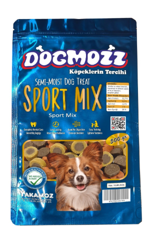DogMozz Semi-moist Yarı Yumuşak Köpek Ödül Maması Sport Mıx 500 Gr