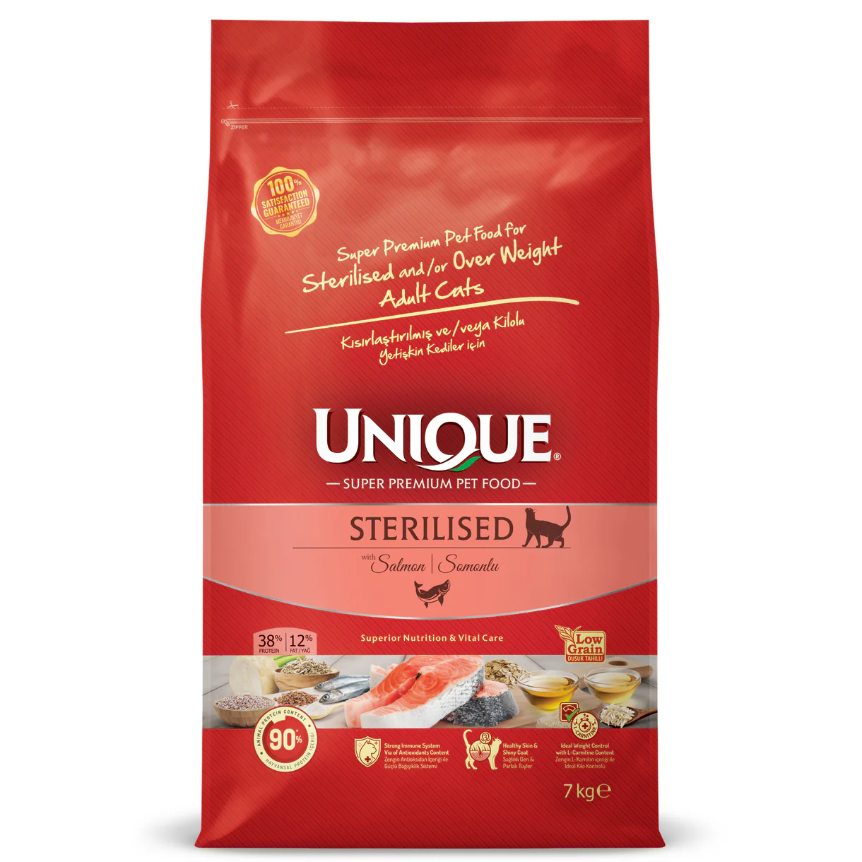 Unique Somonlu Düşük Tahıllı Kısırlaştırılmış Kedi Maması 7 Kg