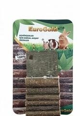 EuroGold Doğal Ahşap Kemirgen Merdiveni Tek Çift Platformlu 7x30 Cm