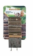 EuroGold Doğal Ahşap Kemirgen Merdiveni Köprü Çift Platformlu 7x35 Cm