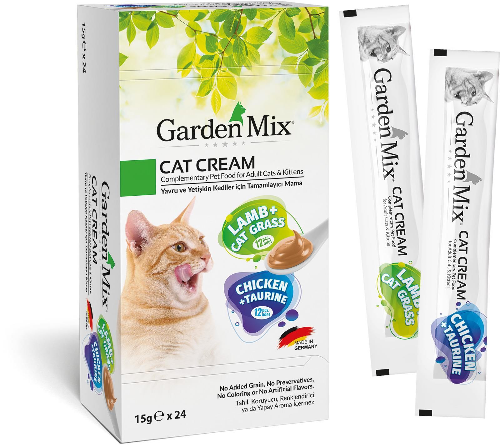 Garden Mix Tavuklu ve Kuzulu Karışık Sıvı Kedi Ödülü 24x15 Gr
