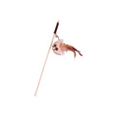 Eastland Zilli Tüylü Peluş Ay Kedi Olta Oyuncağı 39cm (Bej)