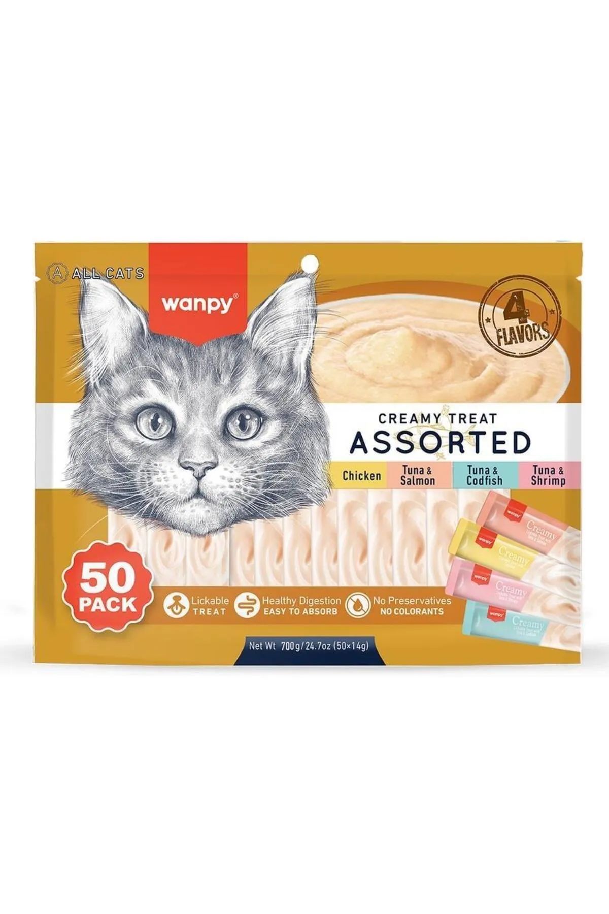 Wanpy Karisik 4 Lezzetli Krema Kedi Ödülü 50x14 Gr