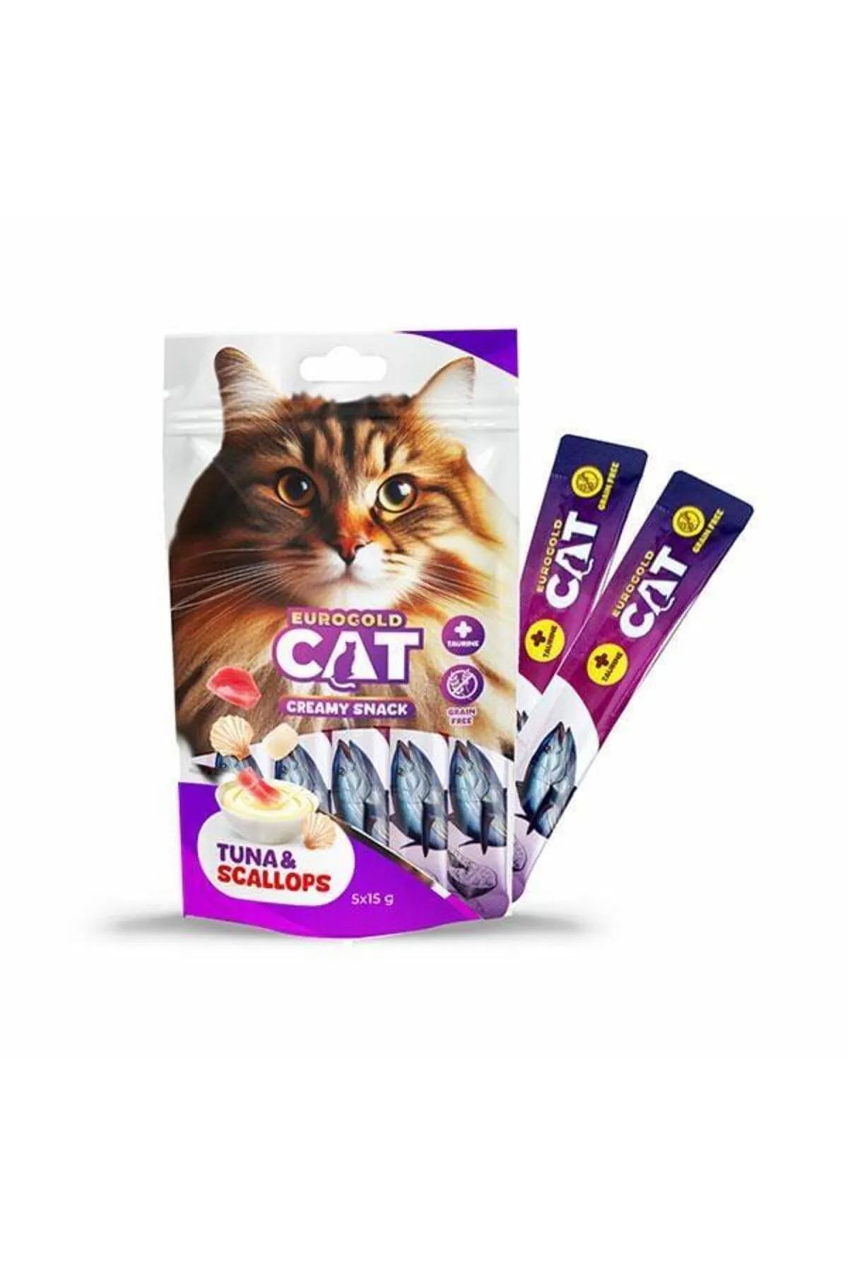 EuroGold Sıvı Kedi Ödülü Ton - Deniz Tarağı 5x15Gr