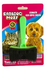 Cat&DogMozz Otomatik Tek Tuşla Kolay Temizlenebilen Turuncu Kedi Köpek Fırça Tarağı