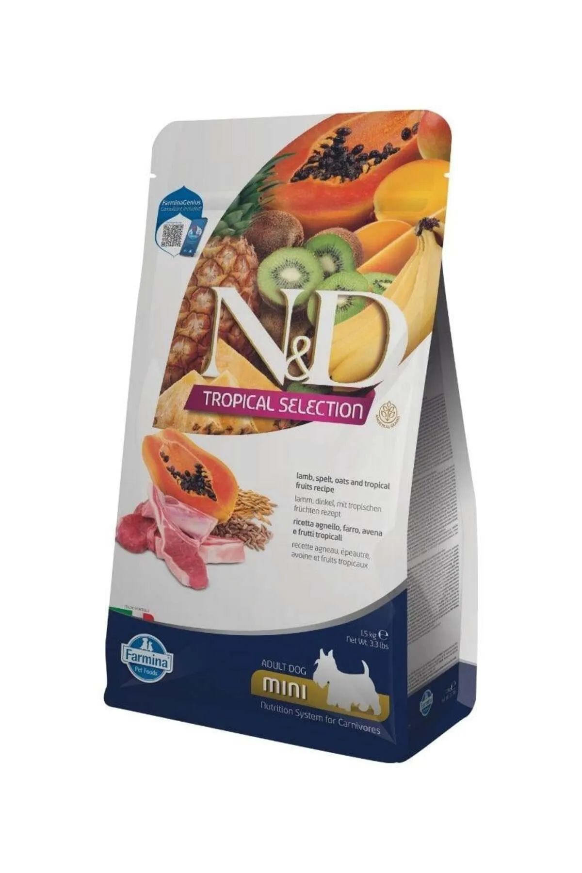 N & D Tropical Adult Mini Kuzulu Köpek Maması 1,5kg