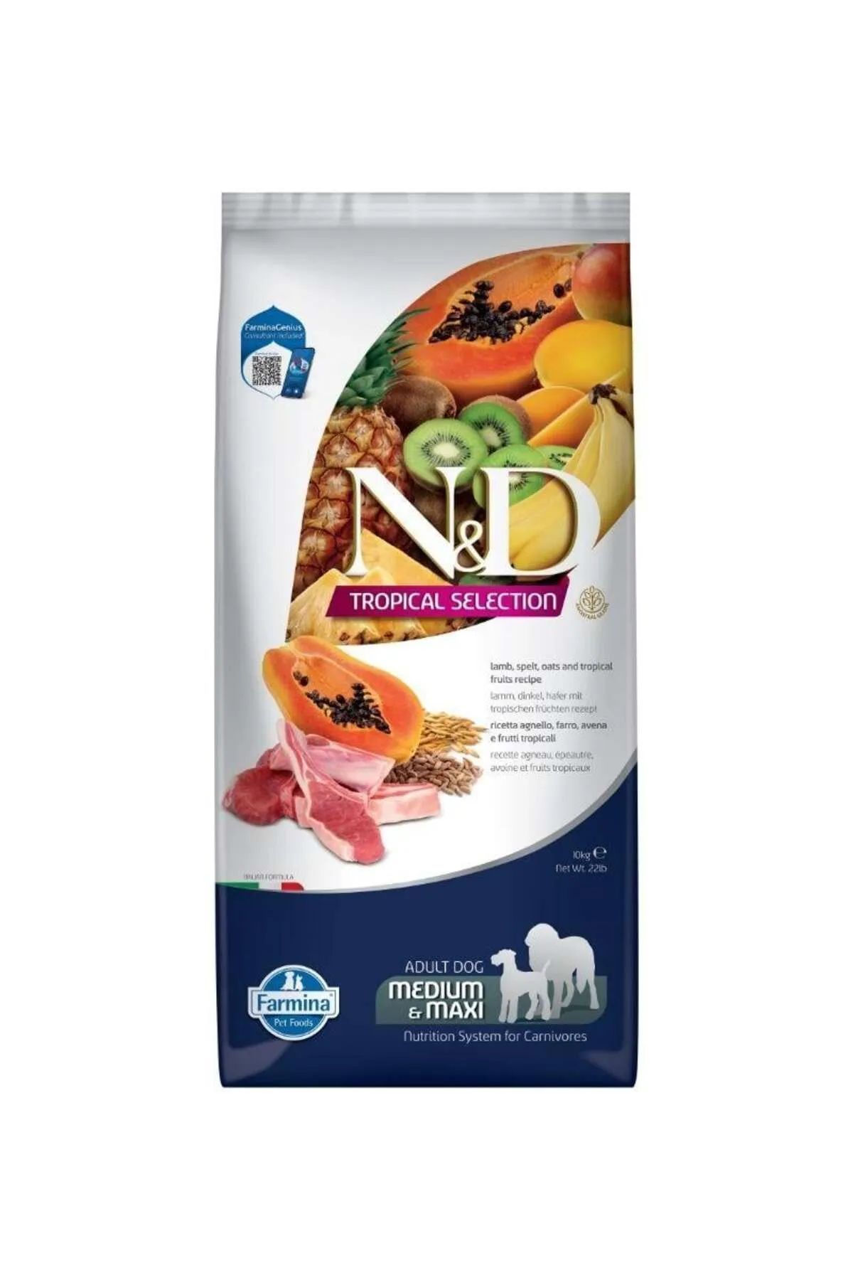 N & D Tropikal Selection Kuzulu Orta Ve Iri Irk Yetişkin Köpek Maması 10 Kg