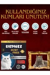 CatMozz Dust Free %100 Tozsuz Süper Premium Aktif Karbon Topaklaşan Hipoalerjik İnce Kedi Kumu 8 Lt X 3 Adet