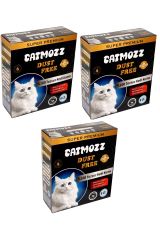 CatMozz Dust Free %100 Tozsuz Süper Premium Aktif Karbon Topaklaşan Hipoalerjik İnce Kedi Kumu 8 Lt X 3 Adet
