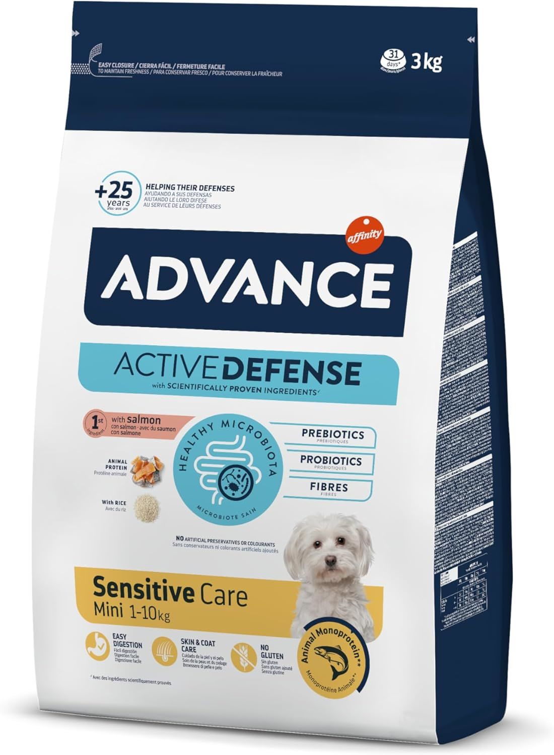 Advance Somonlu ve Pirinçli Hassas Küçük Irk Yetişkin Köpek Maması 3 Kg