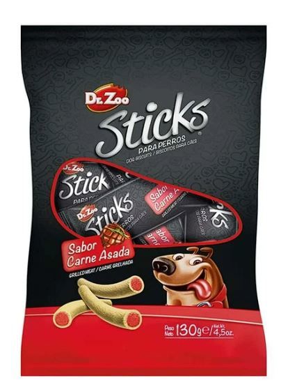 DR ZOO Mini Sticks Izgara Etli Köpek Ödülü 130 Gr