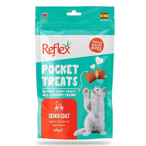 Reflex Pocket Treats Skin Coat Deri ve Tüy Sağlığı Kedi Ödülü 60 Gr