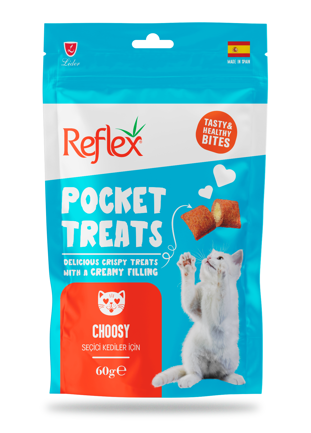 Reflex Pocket Treats Choosy Seçici Kediler için Tavuklu Kedi Ödülü 60 Gr