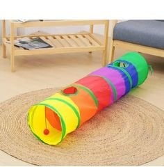 CatMozz Düz Kedi Tüneli Katlanır Gökkuşağı Uzun Düz Kedi Köpek Oyun Tüneli