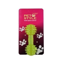 Pet Style Dolgulu Dumbell Oyuncak Fosforlu  12 Cm