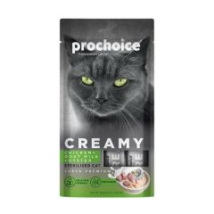 Pro Choice Creamy Tavuklu, Keçi Sütlü ve İstiridyeli Krema Sıvı Kedi Ödülü 4 x 15 Gr
