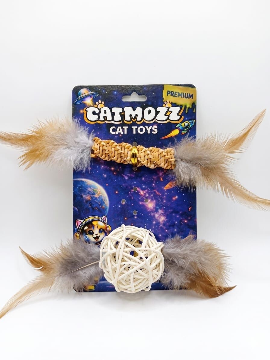 Catmozz Premium Doğal Örgü&Bambu Top Oyuncak