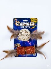 Catmozz Premium Doğal Mısır Koçanlı&Bambu Toplu Oyuncak