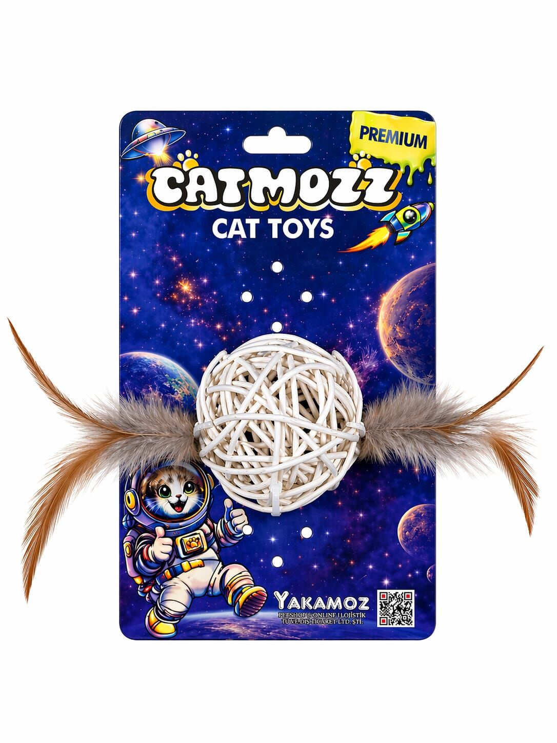 Catmozz Premium Doğal Bambu Top Oyuncak