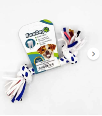 EuroDog İki Düğümlü Kalın Diş Kaşıma İpi Köpek Oyuncağı Mavi Beyaz15 Cm