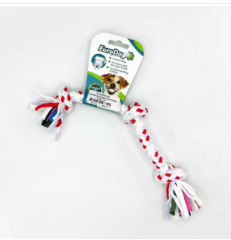 EuroDog Üç Düğümlü Diş Kaşıma İpi Köpek Oyuncağı Beyaz/Mavi 15 Cm