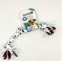 EuroDog Üç Düğümlü Diş Kaşıma İpi Köpek Oyuncağı Beyaz/Mavi 15 Cm