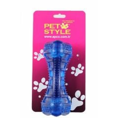 Pet Style Dolgulu Kemik Oyuncak Mavi 16 cm