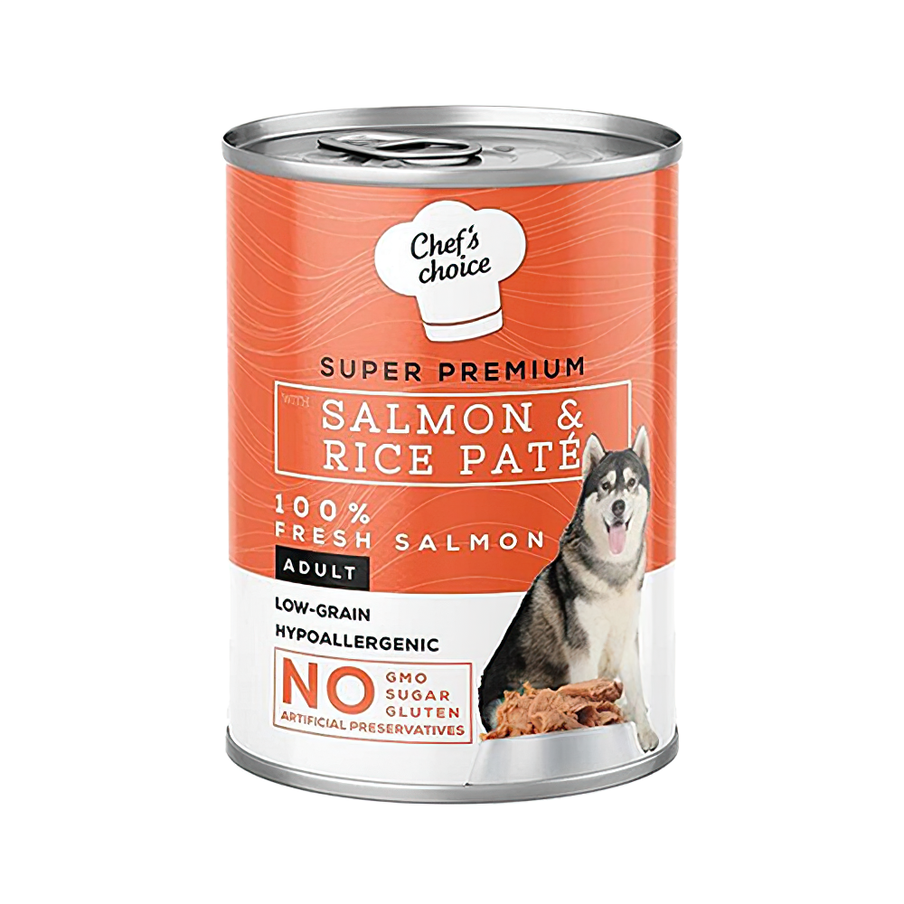 Chef's Choice Somonlu ve Pirinçli Yetişkin Köpek Konserve Maması (400 g)