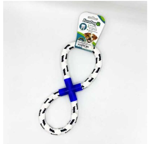 EuroDog Diş İpi Halka Sekiz Şekil Mavi Beyaz 25 cm