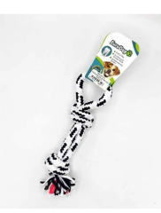 Eurodog Çift Düğümlü Halka Şeklinde Diş Kaşıma İpi Köpek Oyuncağı Beyaz/Siyah 30 Cm