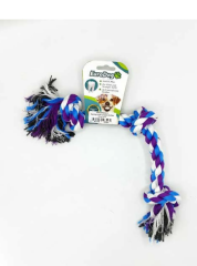 EuroDog Üç Düğümlü Diş Kaşıma İpi Köpek Oyuncağı Beyaz/Mavi/Mor 30 Cm