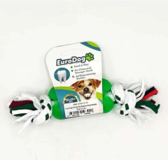 EuroDog Kemik Şekilli Diş Kaşıma İpi Köpek Oyuncağı Beyaz/Kırmızı 15 Cm