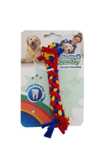 Eurodog Çift Düğümlü Diş Ipi Köpek Oyuncağı 10cm Sarı-kırmızı-mavi