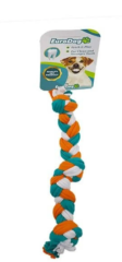 EuroDog Köpek Diş Kaşıma İpi 3 Düğümlü Turuncu/Yeşil/Beyaz 25 Cm