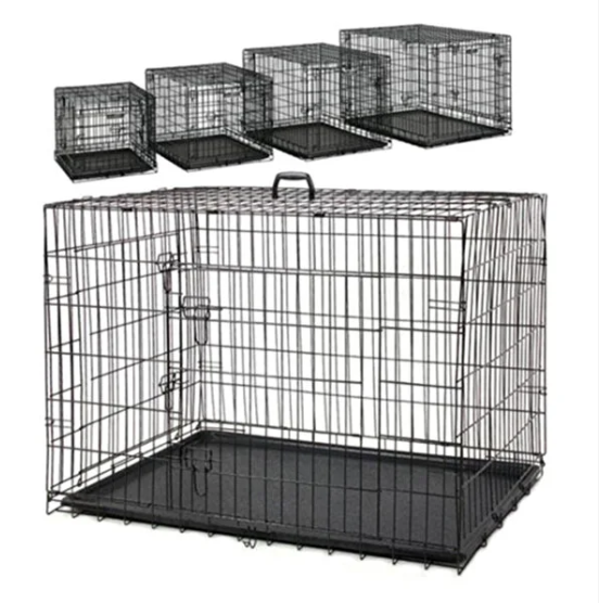 Eurodog Siyah Telli Tepsili Kafes 120x77x90Cm