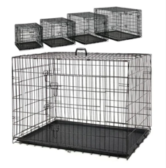 Eurodog Siyah Telli Tepsili Kafes 120x77x90Cm