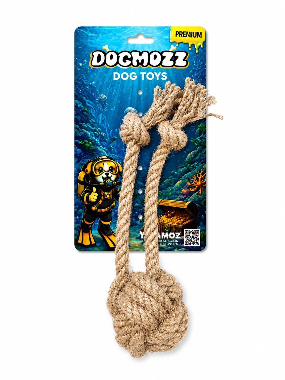 Dogmozz Premium 2 İpli Top Köpek Oyuncak 20 Cm