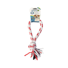 EuroDog Diş İpi Halka Tek Düğüm Kırmızı Beyaz (25 cm)