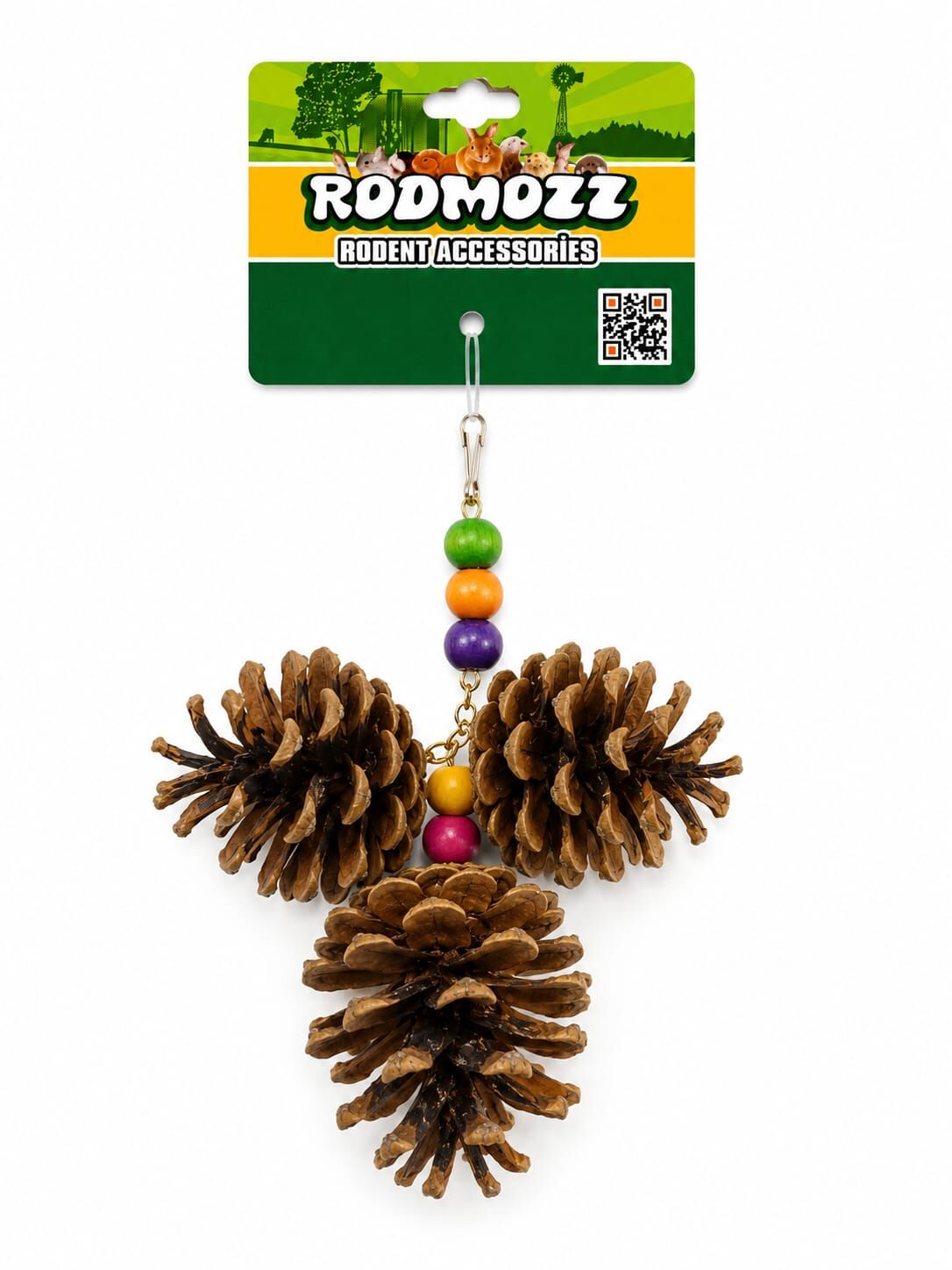 Rodmozz Premium 3'lü Çam Kozalaklı Kemirgen Oyuncağı