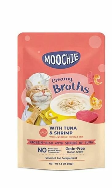 Moochie Parça Ton Balıklı Karidesli Tahılsız Kedi Çorbası 40 Gr