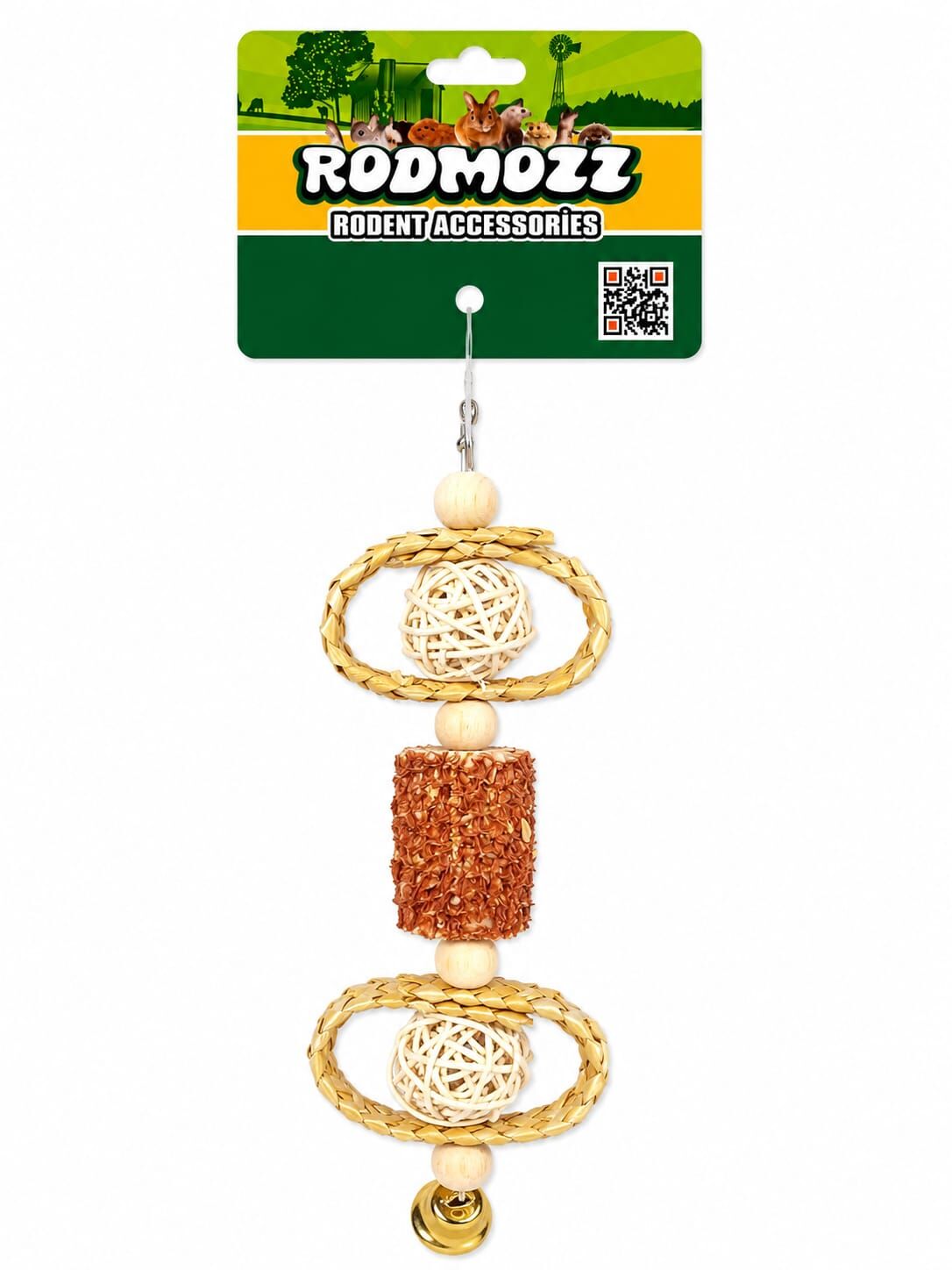 Rodmozz Premium Mısır Koçanlı Hasır Halkalı Kemirgen Oyuncağı