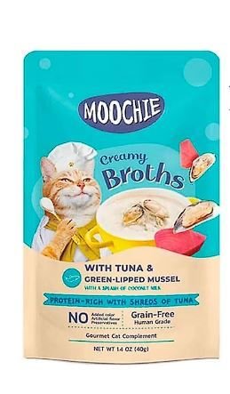 Moochie Parça Ton Balıklı ve Midyeli Tahılsız Kedi Çorbası 40 Gr