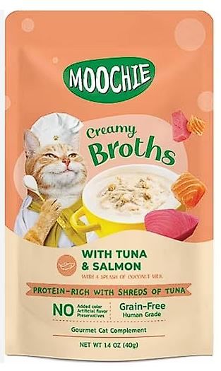 Moochie Ton Balıklı ve Somonlu Tahılsız Kedi Çorbası 40 Gr