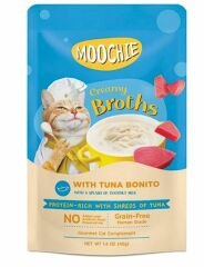 Moochie Parça Ton Balıklı ve Palamutlu Tahılsız Kedi Çorbası 40gr