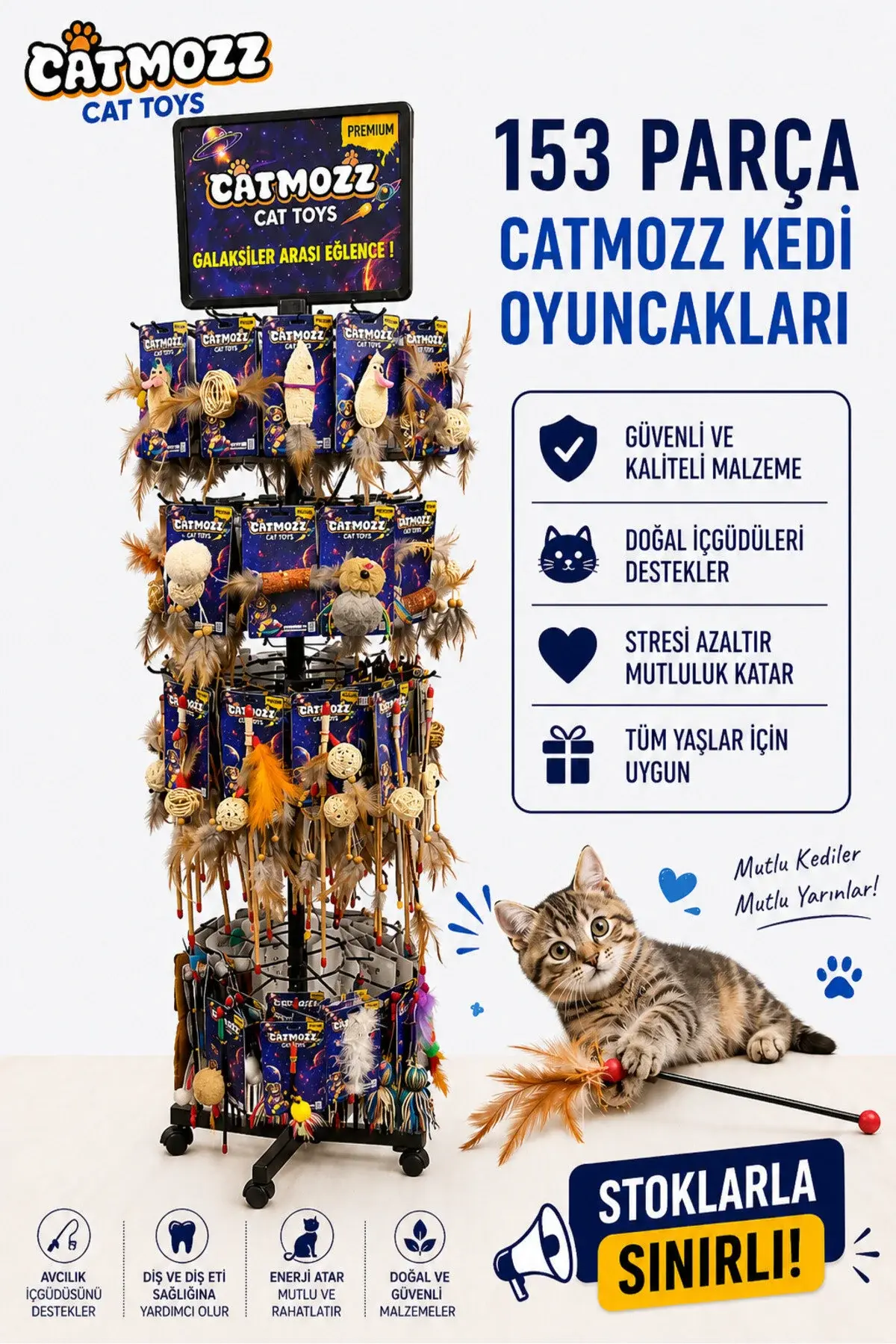 153 Parça Kedi Oyuncak Standı