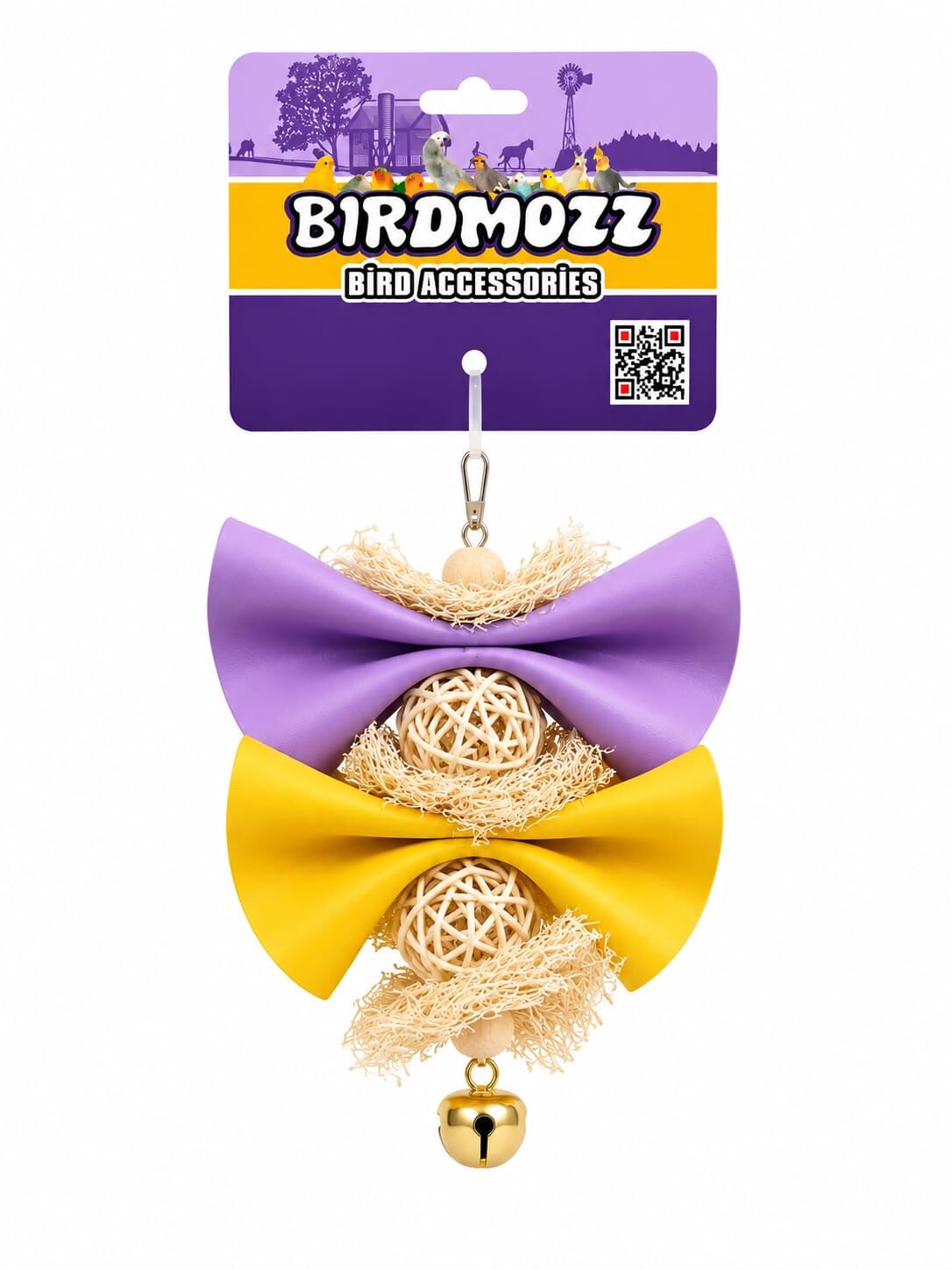 Birdmozz Premium Kabak Lifli Fiyonklu Kuş Oyuncağı